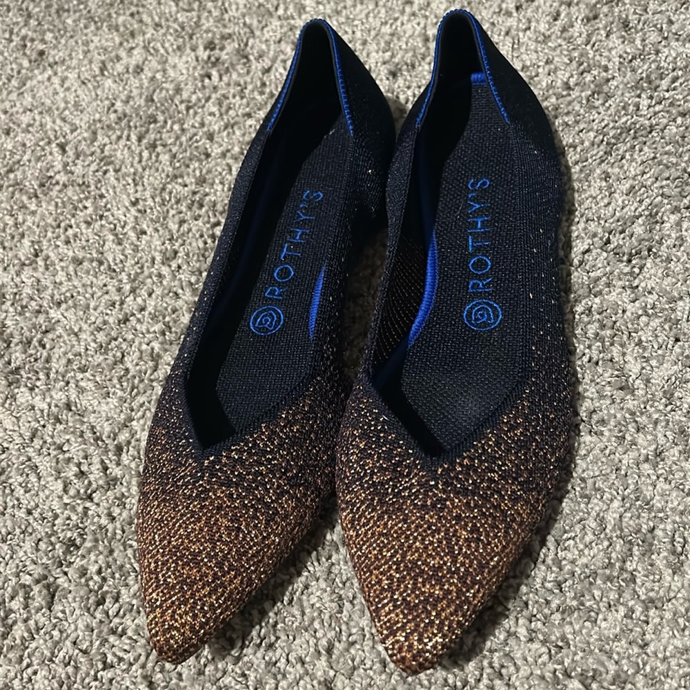 Midnight Metallic Rothy’s Points 9.5